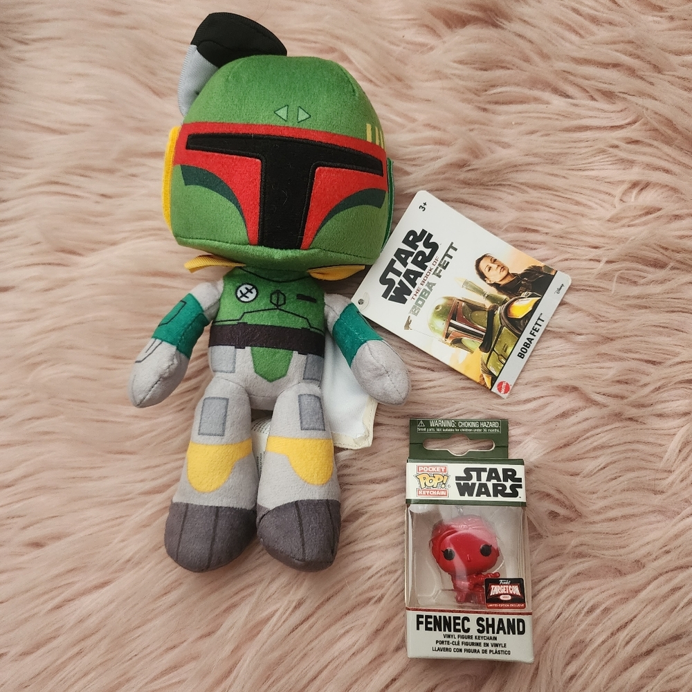 Star Wars Boba Fett Plush & Funko Pop Fennec Shand keychain